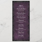 Elegant purple Gothic Wedding Program Menu (Achterkant)