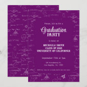 Elegant Purple Hand-Lettering Math Graduation Kaart (Voorkant / Achterkant)
