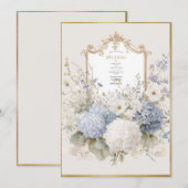 Elegant Purple Hydrangeas Vintage Wedding Kaart (Voorkant / Achterkant)