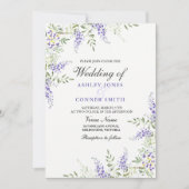 Elégant Purple Lavender Floral Wedding Invitation (Devant)