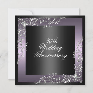 Elegant Purple mariage anniversaire Invitation