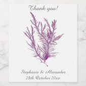 ELÉGANT PURPLE MER THÈME ÉTIQUETTE VIN BLANC (Étiquettes simples)