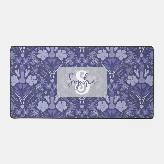 Elegant Purple Monochrome Damask Personalized (Recto)