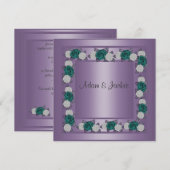 ÉLÉGANT PURPLE MULTI-ROSE FAIRE-PART DE MARIAGE (Devant / Derrière)