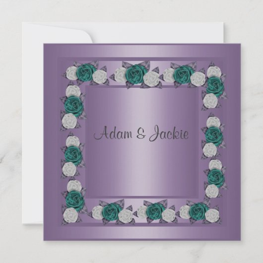 ÉLÉGANT PURPLE MULTI-ROSE FAIRE-PART DE MARIAGE (Devant)