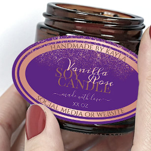 Élégant Purple Produit Emballage Étiquette Rose Or