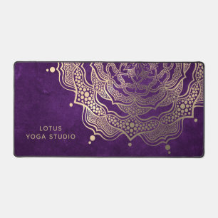 Elégant Purple Profond et Or Mandala Reiki Yoga