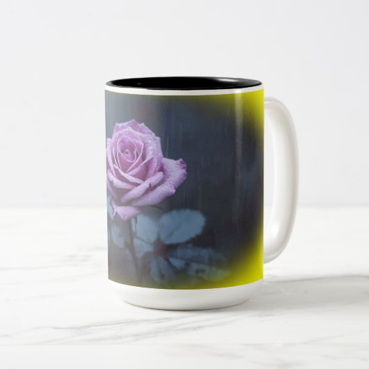 Elegant Purple Rose in the Rain Mug (Devant droit)