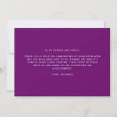 Elegant Purple Script Typography Math Graduation Bedankkaart (Achterkant)