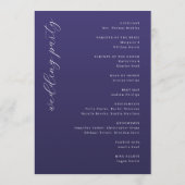 Elegant Purple Typographic Wedding Ceremony Programma (Achterkant)