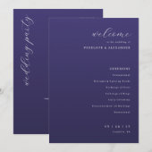 Elegant Purple Typographic Wedding Ceremony Programma (Voorkant / Achterkant)
