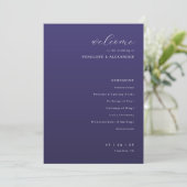 Elegant Purple Typographic Wedding Ceremony Programma (Staand voorkant)