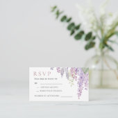 Elégant Purple Wisteria Flowers Mariage Carte RSVP (Debout devant)