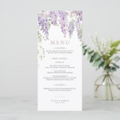 Elégant Purple Wisteria Flowers Menu Mariage (Debout devant)