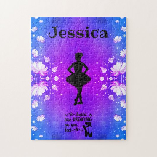 Élégant puzzle de danse avec nom de la danseuse (Vertical)