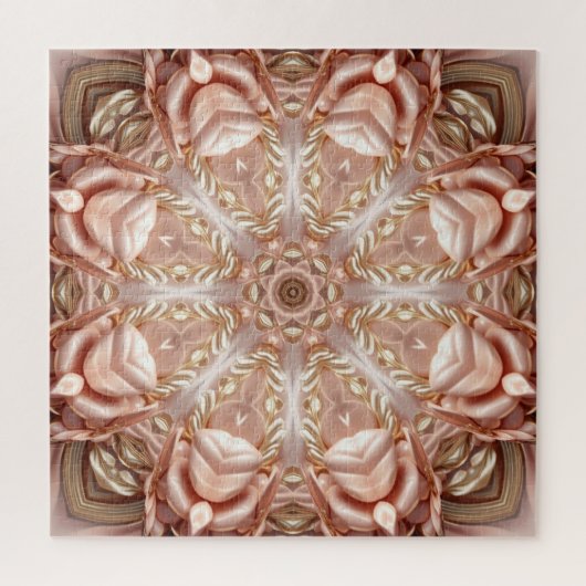 Élégant Puzzle de scie florale de Pêche orange (Vertical)