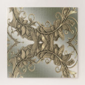 Élégant Puzzle décoratif or moderne (Horizontal)