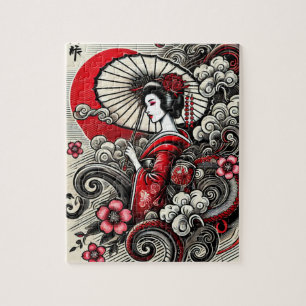 Élégant Puzzle d'oeuvres de Geisha