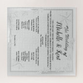 Élégant Puzzle Feuille en argent Mariage (Horizontal)