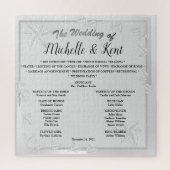 Élégant Puzzle Feuille en argent Mariage (Vertical)