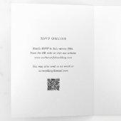 Elegant QR Code Classic Wedding Drieluik Uitnodiging (Binnenzijde eerst)