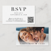 Elegant QR Code Foto bruiloft RSVP Informatiekaartje (Voorkant / Achterkant)