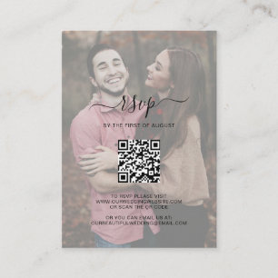 Élégant QR Code Photo Mariage Mini carte RSVP