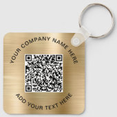 Elegant QR Code Promotion Gold Sleutelhanger (Achterkant)