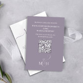Élégant QR Code Repas Classique RSVP Lavender