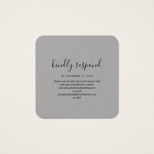 Élégant QR Code RSVP Mariage Website (Devant)
