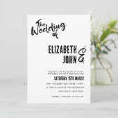 Elegant QR-code RSVP minimalistisch fotohuwelijk Kaart (Staand voorkant)