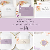 Elegant QR-code RSVP-pit en lavender Weddenschap Informatiekaartje