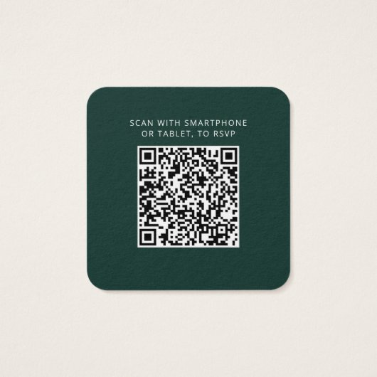 Elegant QR Code Wedding RSVP Card (Dos)