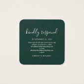 Elegant QR Code Wedding RSVP Card Vierkante Visitekaartjes (Voorkant)