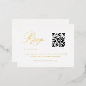 Elegant QR Code Wedding RSVP Folie Uitnodiging Briefkaart (Voorkant / Achterkant)
