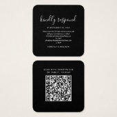 Elegant QR Code Wedding RSVP Mini Card (Devant & derrière)