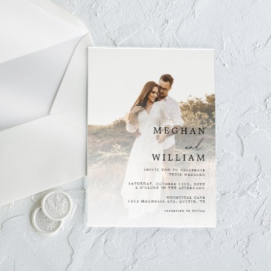 Elegant QR Code Weduwschap met foto's Acryl Uitnodigingen