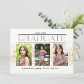 Elégant Quatre Photo Graduation Carte Postale (Debout devant)