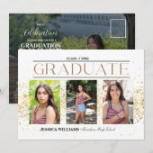 Elégant Quatre Photo Graduation Carte Postale (Devant / Derrière)