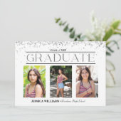 Elégant Quatre Photo Graduation Carte Postale (Debout devant)