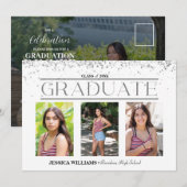 Elégant Quatre Photo Graduation Carte Postale (Devant / Derrière)