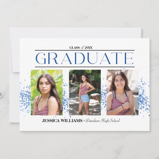 Elégant Quatre Photo Graduation Carte Postale (Devant)
