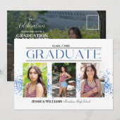 Elégant Quatre Photo Graduation Carte Postale (Devant / Derrière)