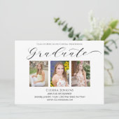 Elégant Quatre Photo Graduation Paysage Invitation (Debout devant)