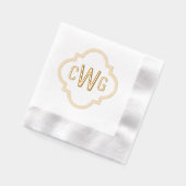 Élégant Quatrefoil marocain 3 Monogramme initial # (Gauche)