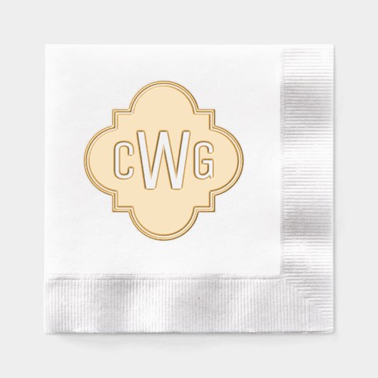 Élégant Quatrefoil marocain 3 Monogramme initial (Recto)