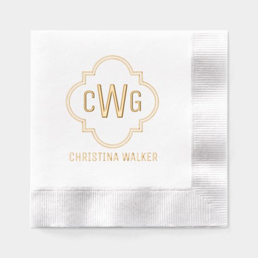 Élégant Quatrefoil marocain 3 Nom initial (Recto)