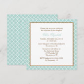 Elegant Quatrefoil Pattern Baby Christening Kaart (Voorkant / Achterkant)