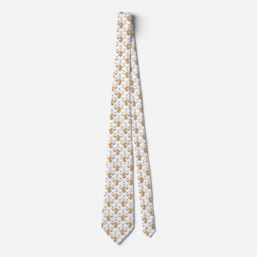 Elegant Queen Bee Honeycomb Pattern Stropdas (Voorkant)