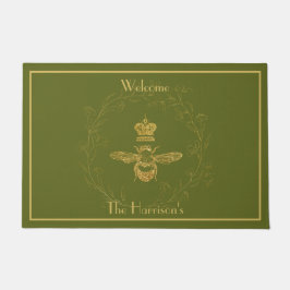 Elegant Queen Bee Leaf Wreator Deat Deurmat